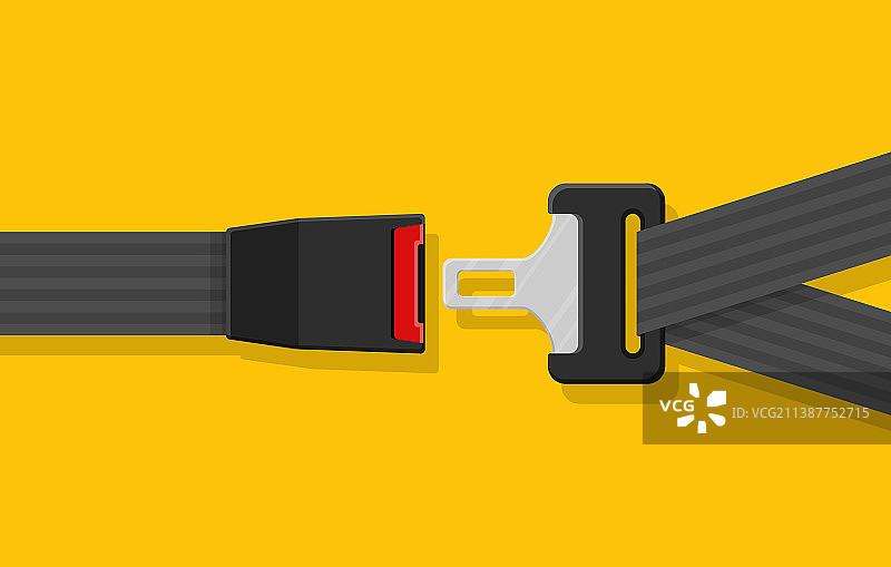 未锁定的驾驶员和乘客安全带图片素材