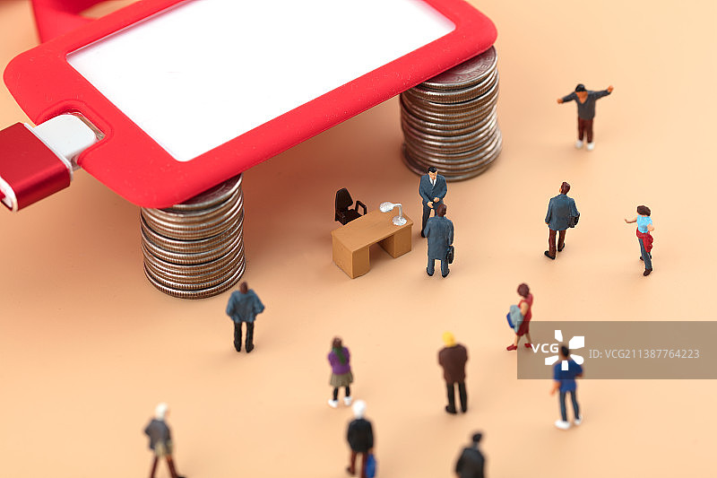 微缩创意高薪职位面试的人图片素材