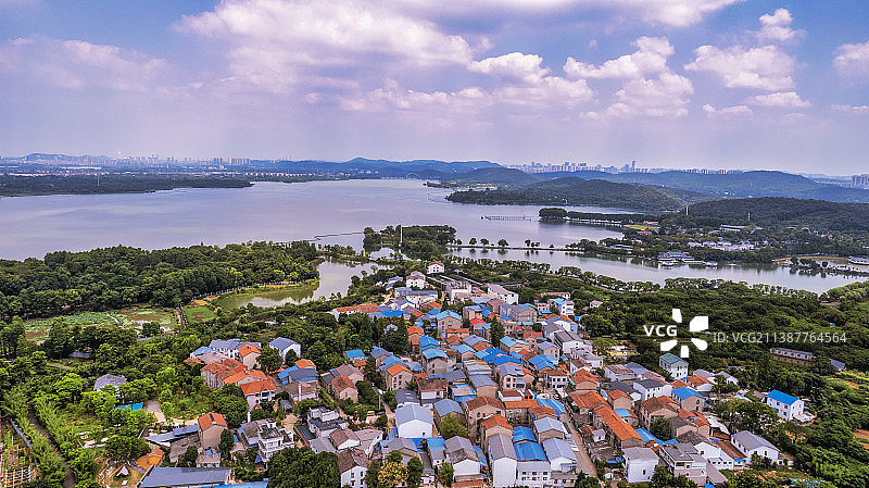 武汉东湖风景区航拍图片素材