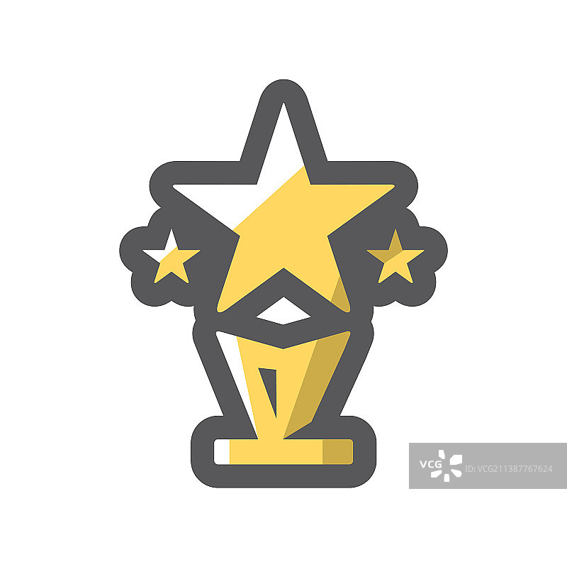 星星奖金杯卡通图标图片素材