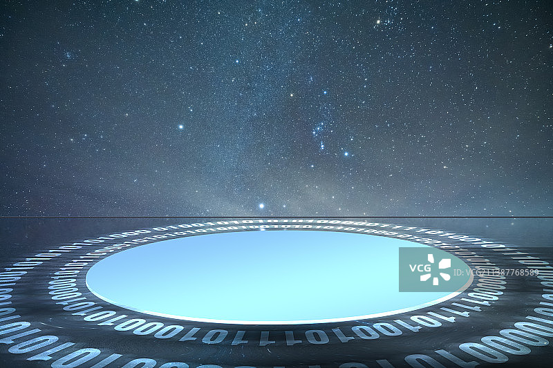 星空下的科技地面图图片素材