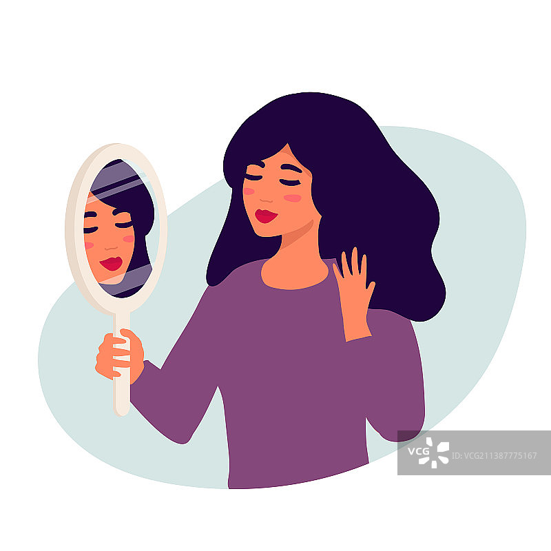 手绘年轻女人图片素材