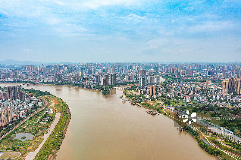 航拍湖南衡阳城市风光图片素材