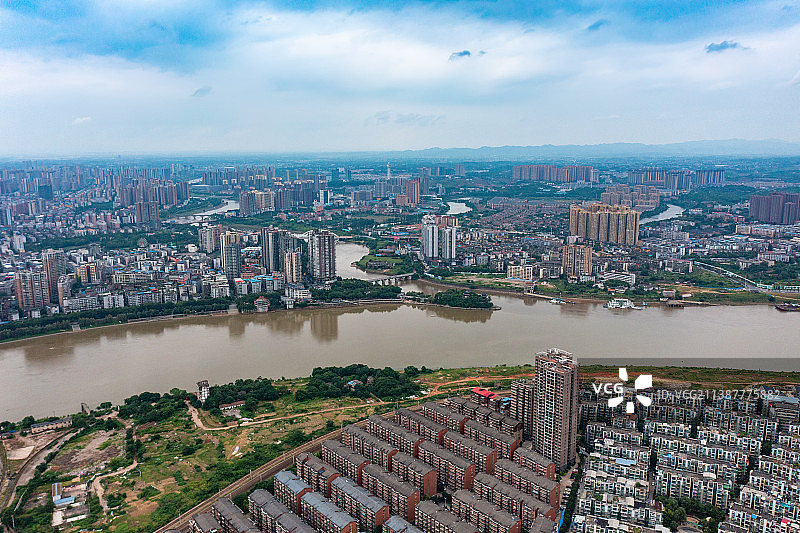 航拍湖南衡阳城市风光图片素材