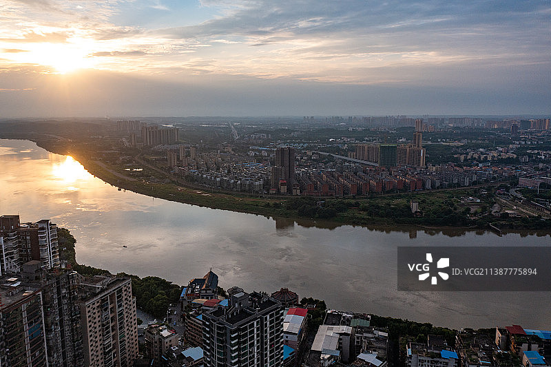 航拍湖南衡阳城市风光图片素材