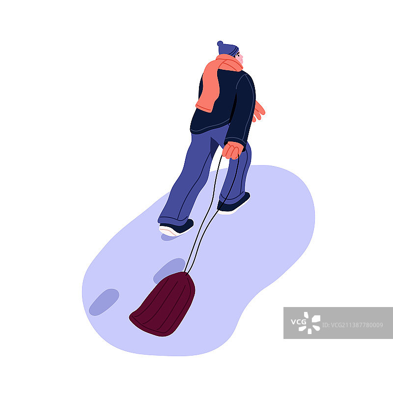 用绳子拉雪橇的人图片素材