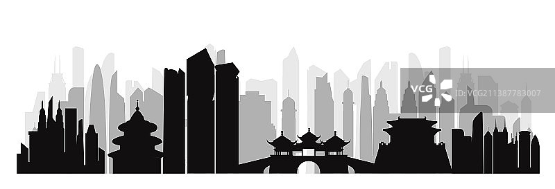 扬州城市剪影图片素材