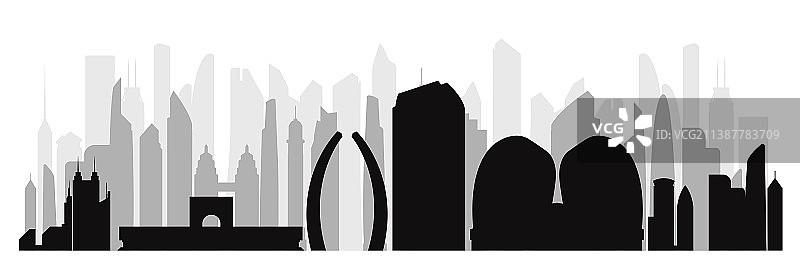 保定城市剪影图片素材