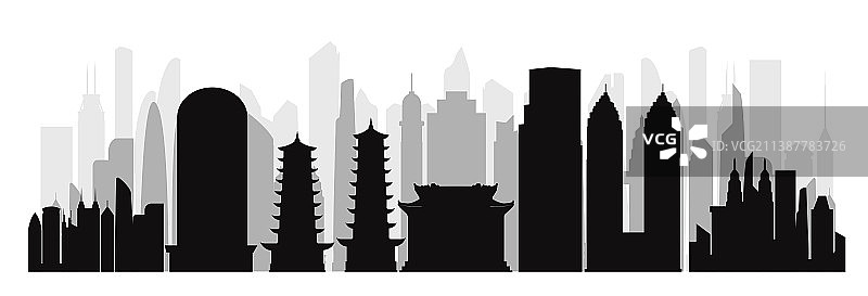 桂林城市剪影图片素材