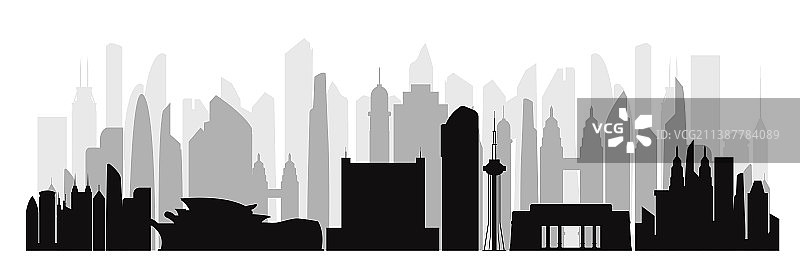 东营城市剪影图片素材