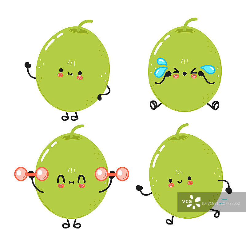 快乐的橄榄角色套装图片素材