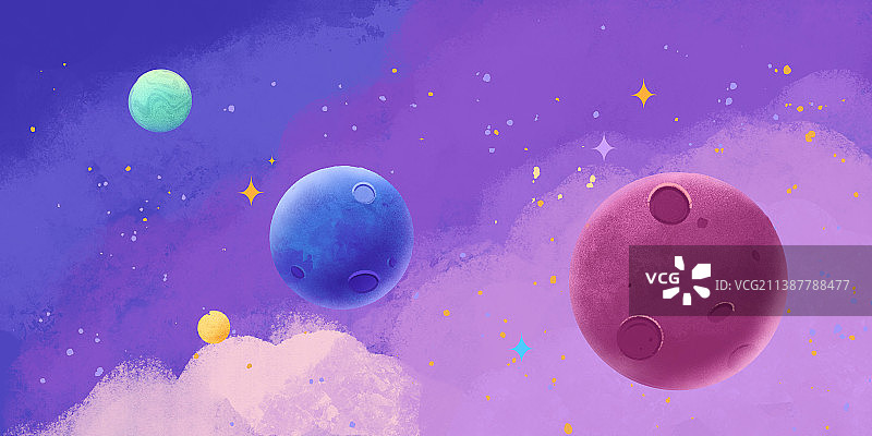 未来感宇宙星河星球星空图片素材