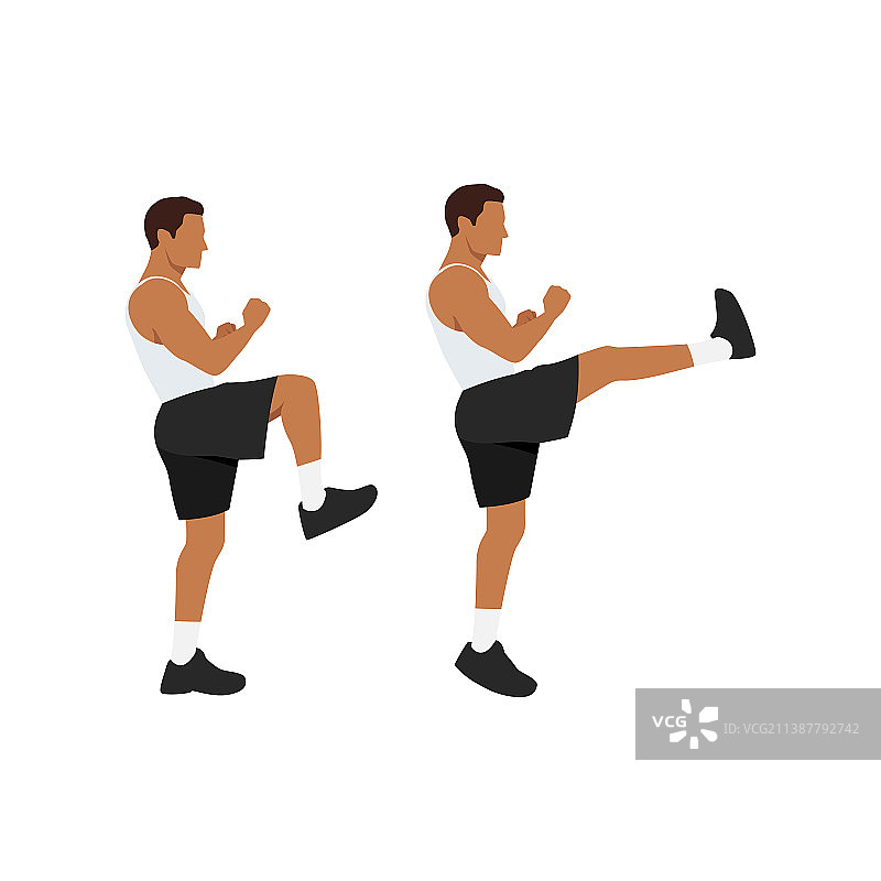 男人做前踢练习图片素材