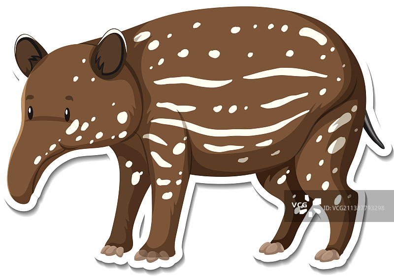 卡通貘贴纸模板图片素材