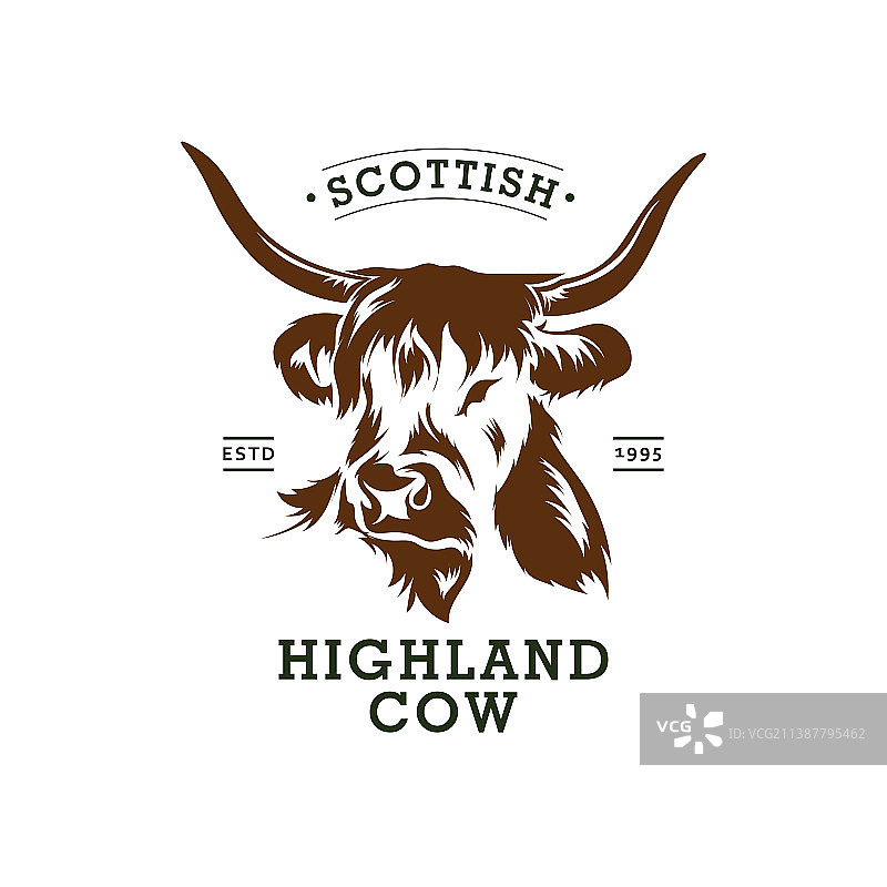 苏格兰高地牛标志图片素材