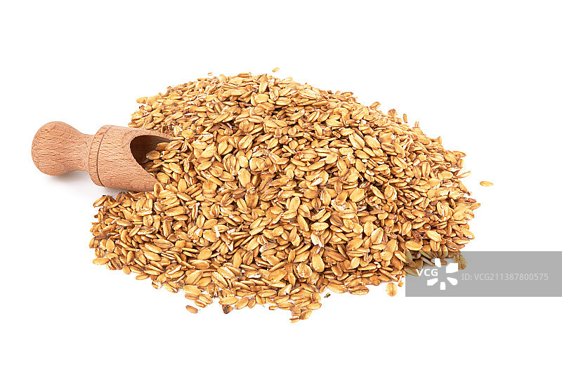 白色背景上洒落的燕麦片图片素材