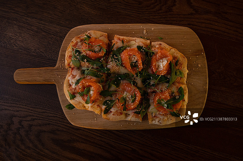 砧板上食物的俯视图图片素材