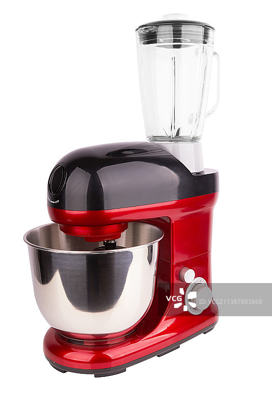 白色背景下的搅拌机特写图片素材