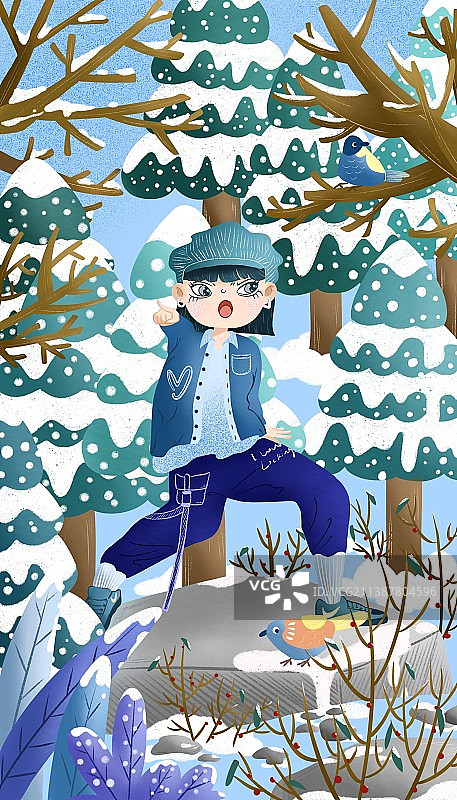 活力的街舞温暖了冬天图片素材