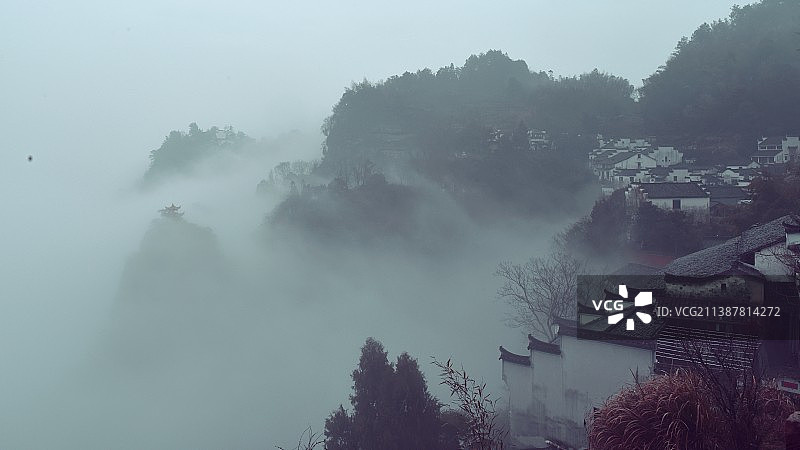 安徽黄山市休宁县齐云山镇。图片素材