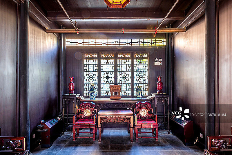 中国江苏南京愚园铭泽堂内景图片素材