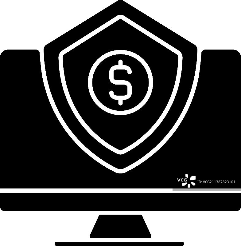 网络保险黑色字形图标图片素材