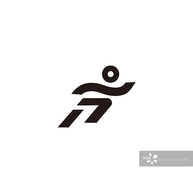 跑步运动简约图标标志图片素材