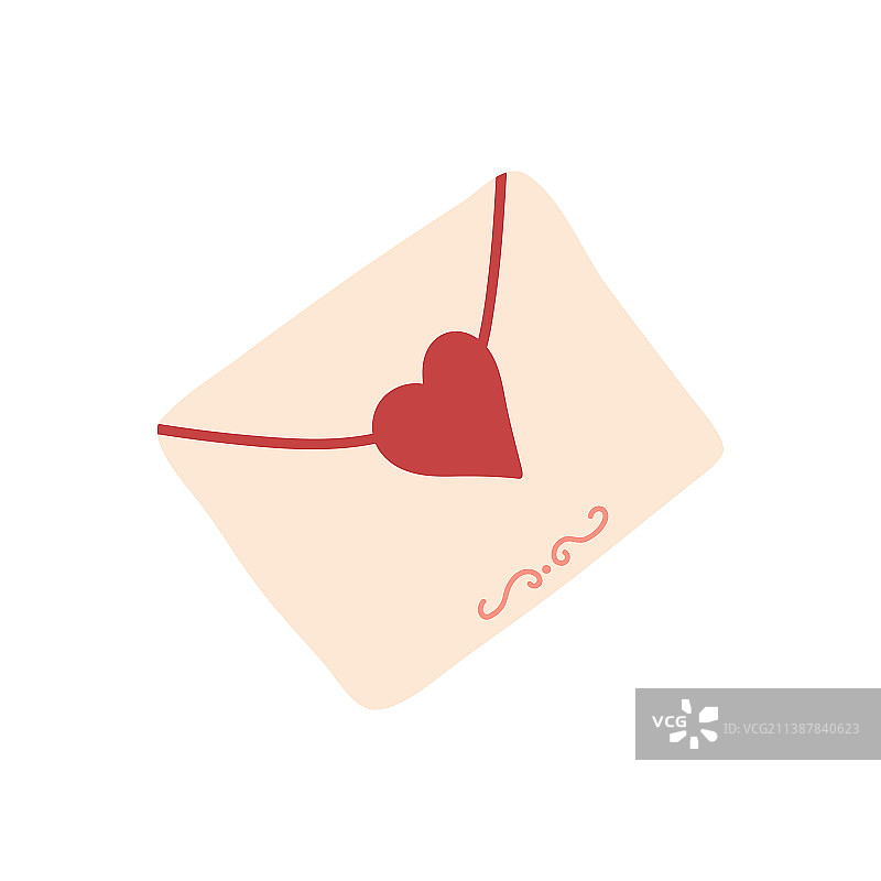 带爱心的信封图片素材