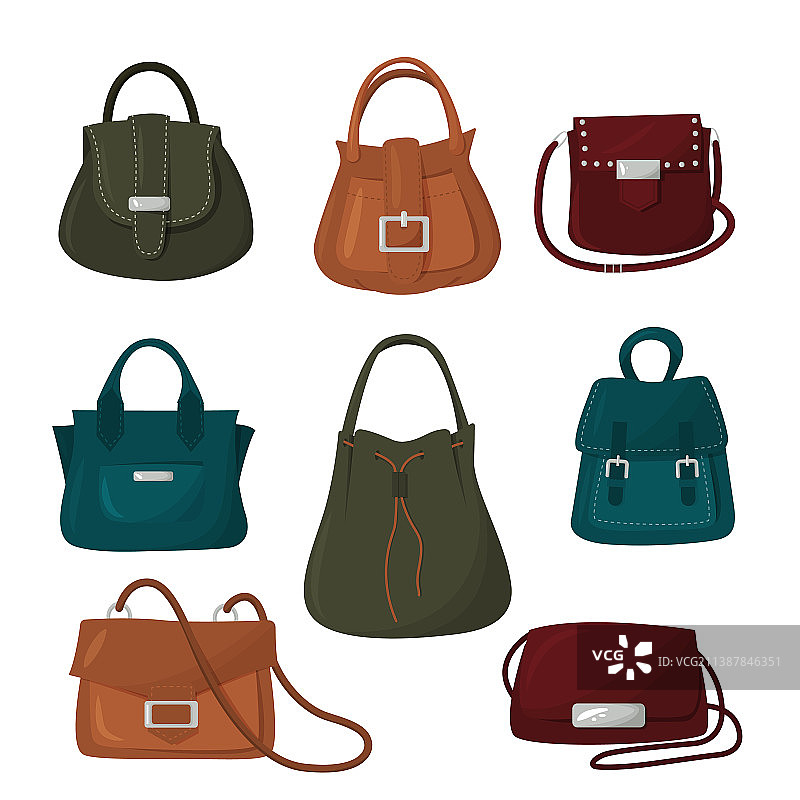 女士手提包扁平设计素材图片素材