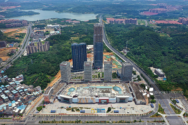 广东省广州市增城区增城广场航拍图片素材