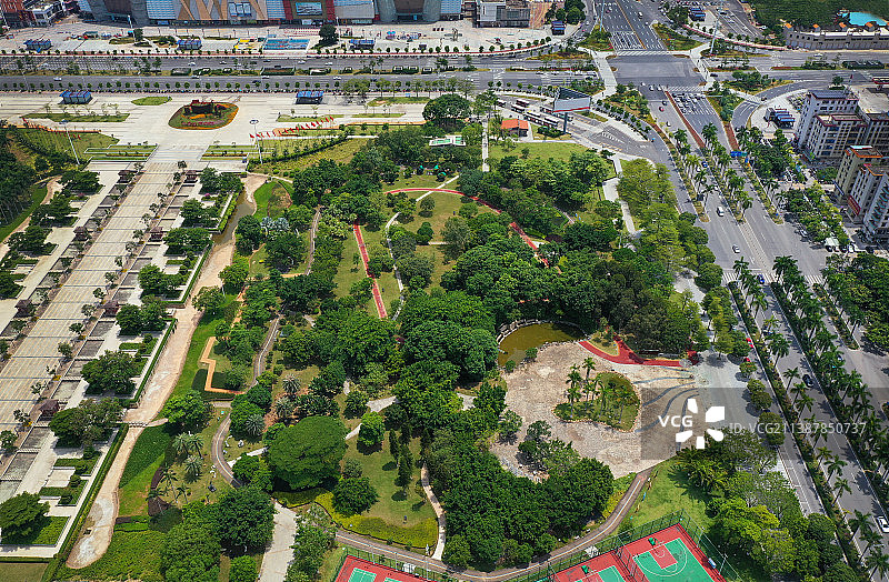 广东省广州市增城区增城广场航拍图片素材