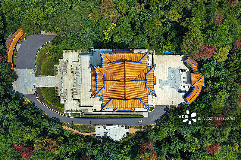 广东省韶关市浈江区韶关国家森林公园韶阳楼航拍图片素材