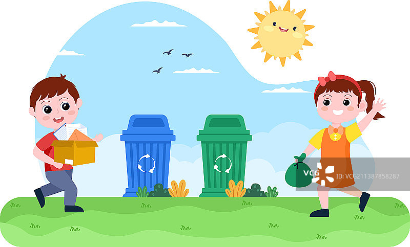 带有垃圾有机纸张的回收过程图片素材