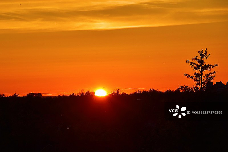 加拿大安大略省科林伍德日落时分的壮丽景色图片素材