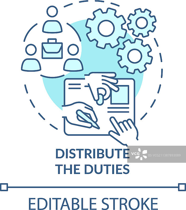 绿松石概念的职责分配图标图片素材