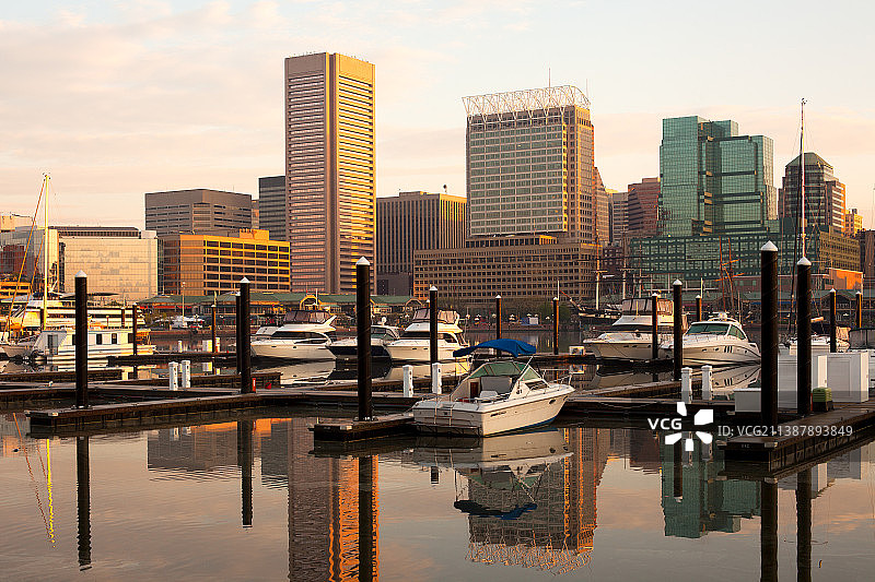 巴尔的摩海滨城市景观，美国马里兰州图片素材