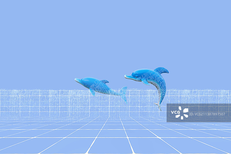 海洋馆里表演的海豚图片素材