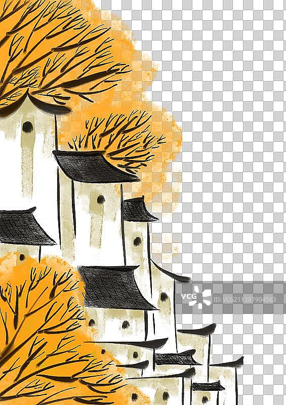 秋日江南水乡图片素材