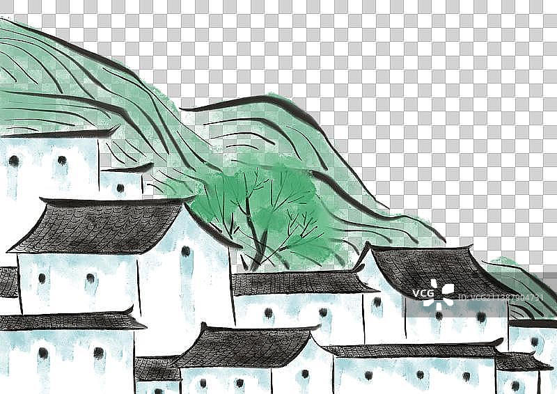 绿色江南水乡图片素材