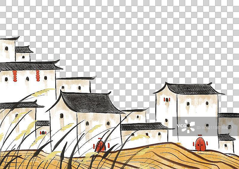 秋日江南水乡图片素材