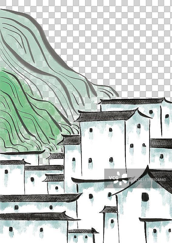 绿色江南水乡图片素材