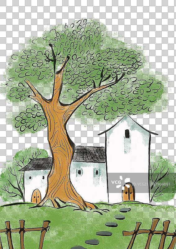 绿色江南水乡图片素材