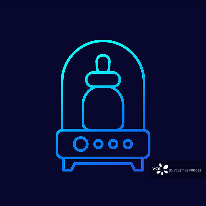 奶瓶消毒器线性图标图片素材