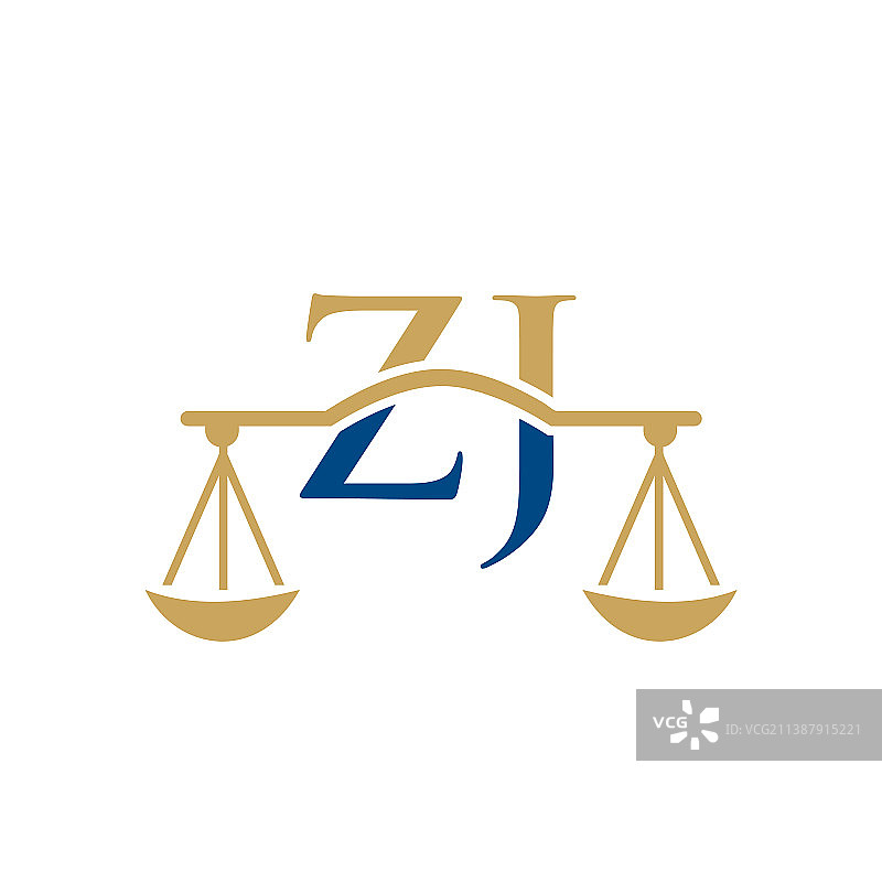 律师事务所字母ZJ标志设计图片素材