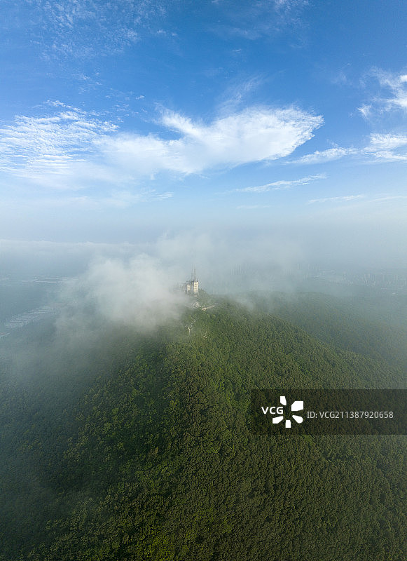 航拍襄阳岘山国家森林公园虎头山自然风光图片素材