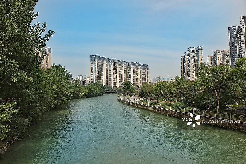 成都温江江安河畔图片素材