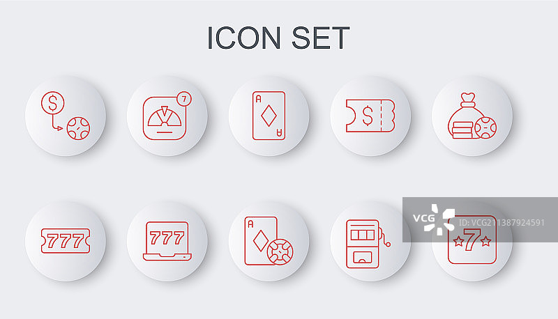 赌场老虎机彩票线条素材图片素材