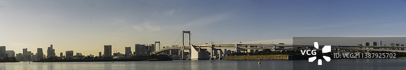 台场日落全景图片素材