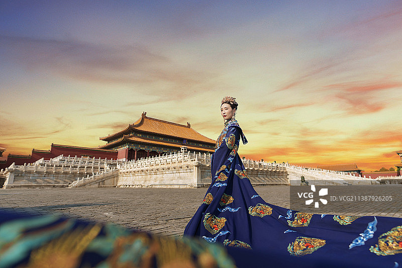 故宫古装美女图片素材