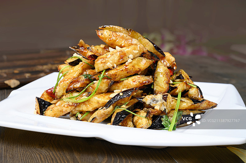 中餐美食-脆皮茄子图片素材